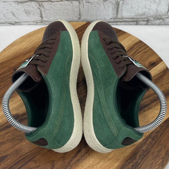 Puma Clyde Zoo O Lux Womens 6.5/37 Green Brown Meanie Real Leather Shoes RARE - Picture 11 of 16